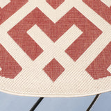 Safavieh Courtyard 5'-3" x 5'-3" Rug in Red / Bone