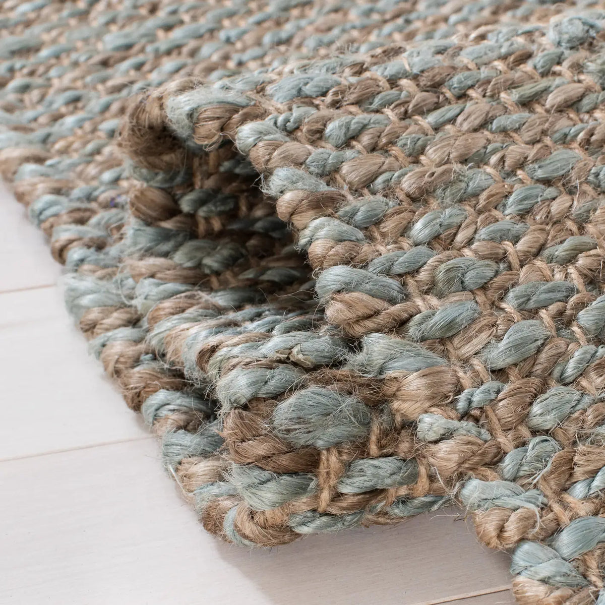 Safavieh Natural Fiber 4'-0" x 6'-0" Rug in Natural / Teal