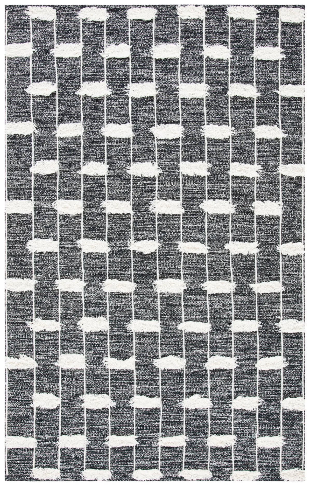 Safavieh Striped Kilim 4'-0" x 6'-0" Rug in Black / Ivory