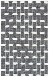 Safavieh Striped Kilim 4'-0" x 6'-0" Rug in Black / Ivory