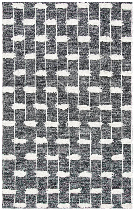 Safavieh Striped Kilim 4'-0" x 6'-0" Rug in Black / Ivory