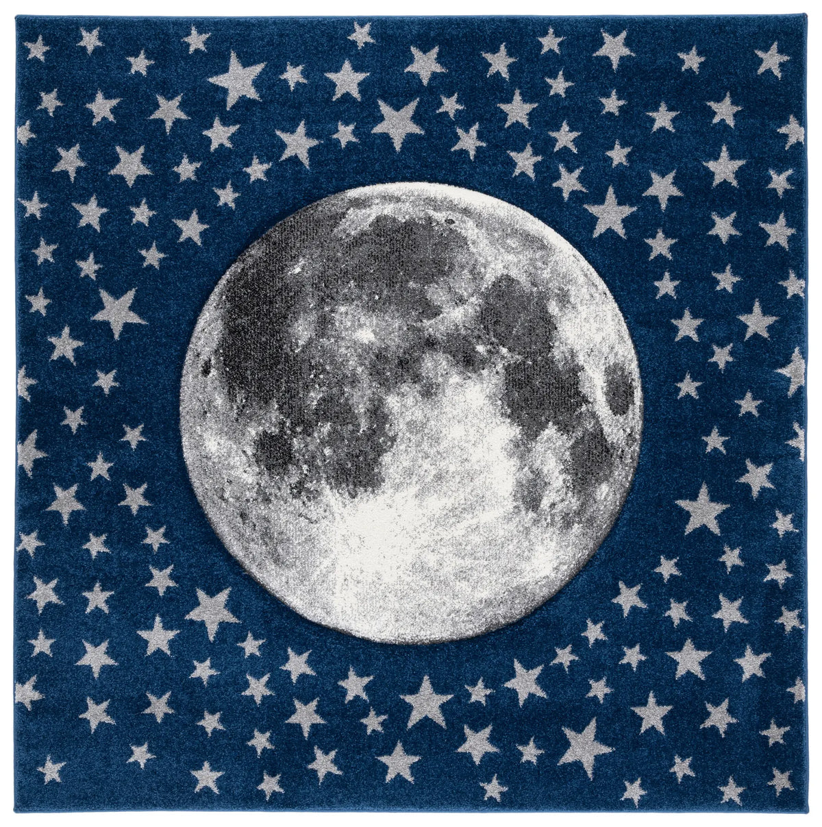 Safavieh Carousel Kids 100 5'-3" x 5'-3" Rug in Navy / Grey