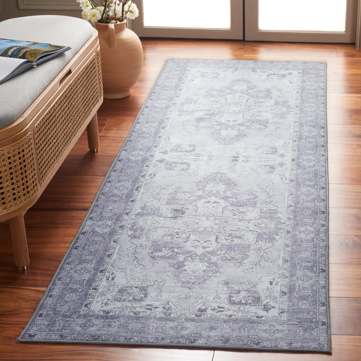 Safavieh Tucson 2'-6" x 8'-0" Rug in Dark Grey / Light Grey