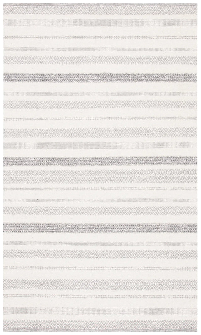 Safavieh Striped Kilim 4'-0" x 6'-0" Rug in Ivory / Grey