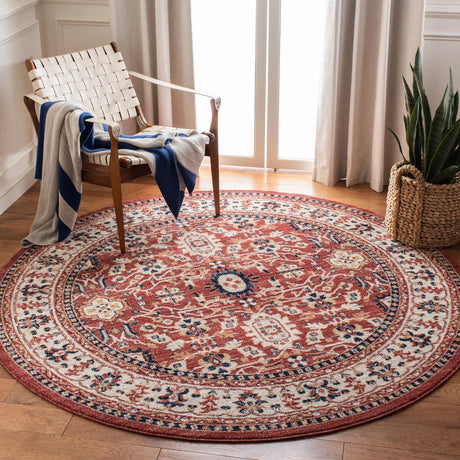 Safavieh Charleston 6'-7" x 6'-7" Rug in Red / Ivory