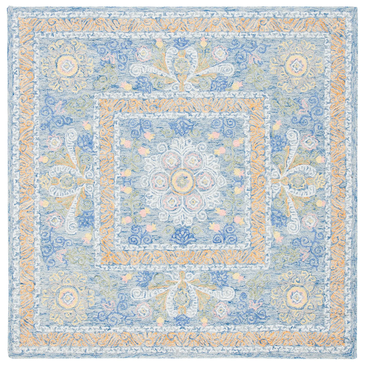 Safavieh Micro-Loop 5'-0" x 5'-0" Rug in Blue / Green