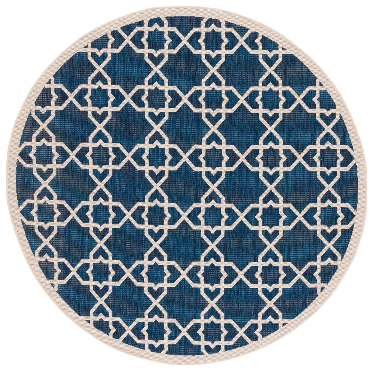 Safavieh Courtyard 6'-7" x 6'-7" Rug in Navy / Beige