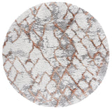 Safavieh Horizon Shag 800 6'-7" x 6'-7" Rug in Ivory / Rust