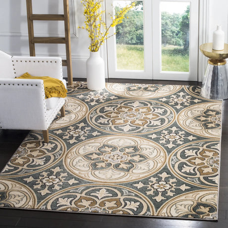 Safavieh Lyndhurst 4'-0" x 6'-0" Rug in Slate Blue / Beige