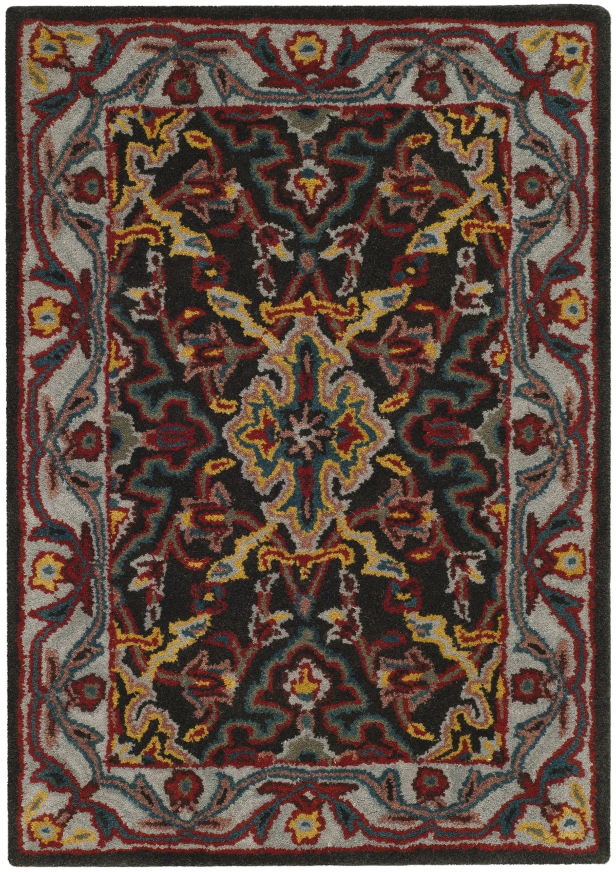 Safavieh Heritage 2'-0" x 3'-0" Rug in Charcoal / Ivory