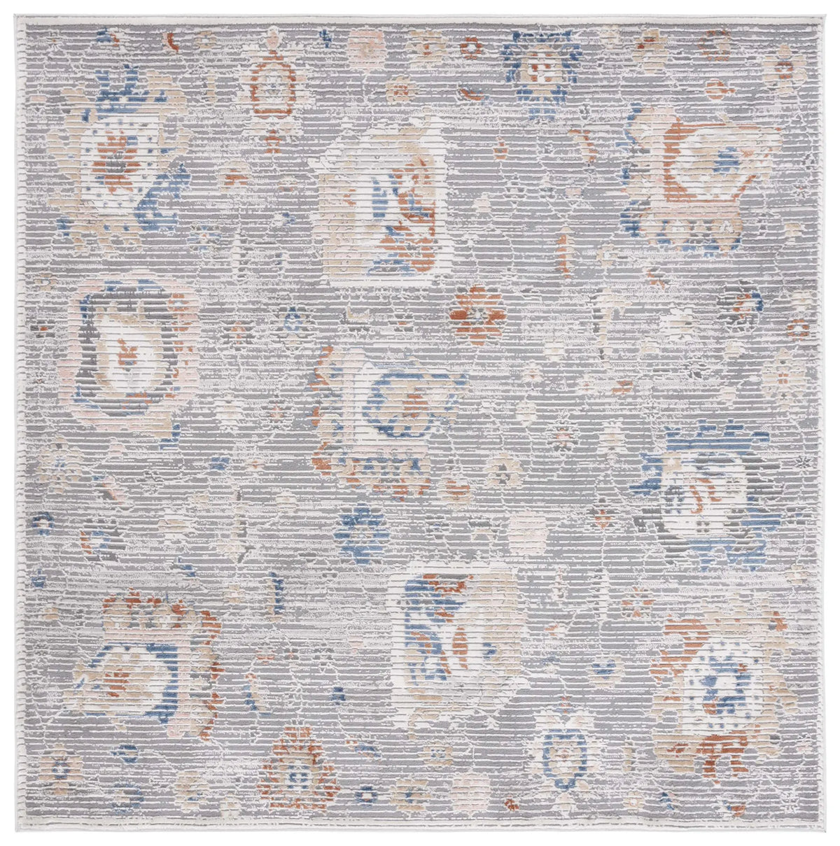 Safavieh Eternal 6'-7" x 6'-7" Rug in Grey / Blue Rust