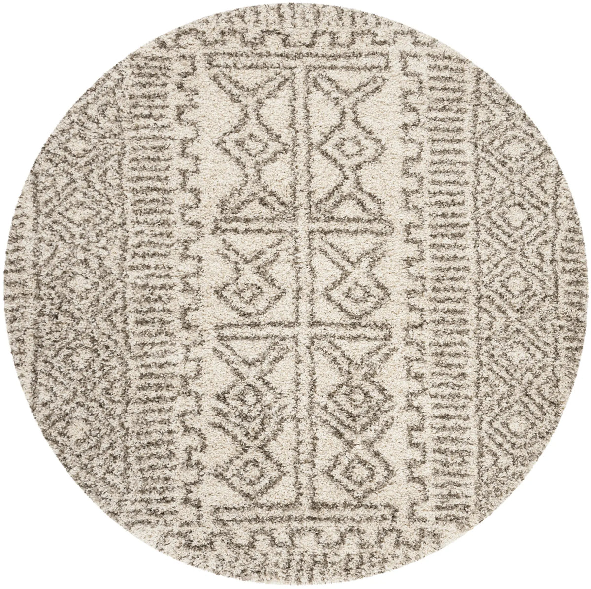 Safavieh Hudson Shag 5'-0" x 5'-0" Rug in Ivory / Grey