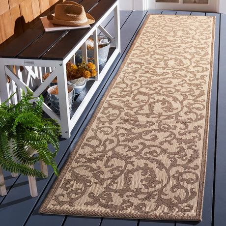 Safavieh Courtyard 2'-3" x 10'-0" Rug in Natural / Brown