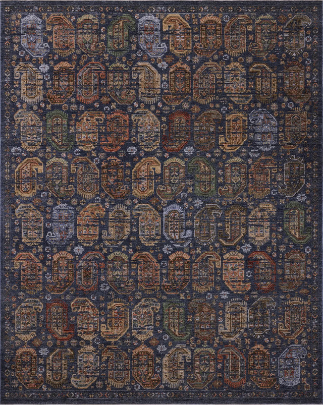 Loloi Winchester WNC-04 Traditional Power Loomed Navy, Multi Rug - main flat