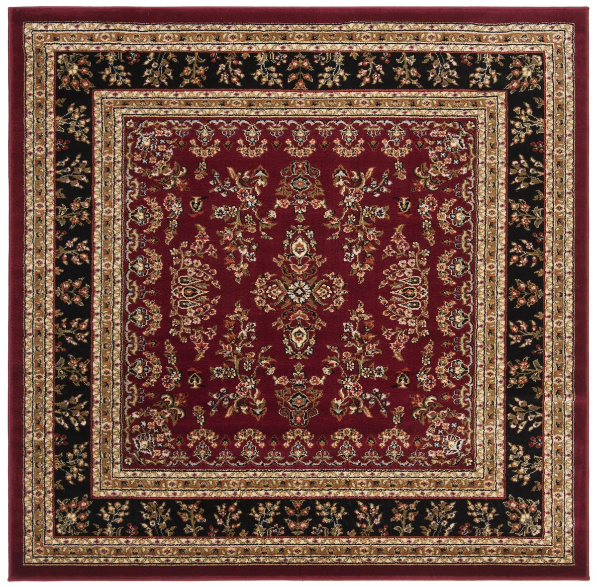 Safavieh Lyndhurst 6'-0" x 6'-0" Rug in Red / Black