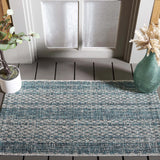 Safavieh Courtyard 2'-0" x 3'-7" Rug in Light Grey / Teal