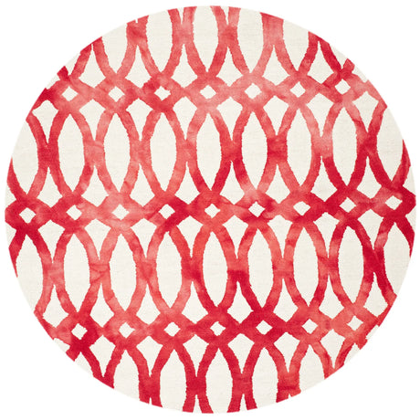 Safavieh Dip Dye 7'-0" x 7'-0" Rug in Ivory / Red