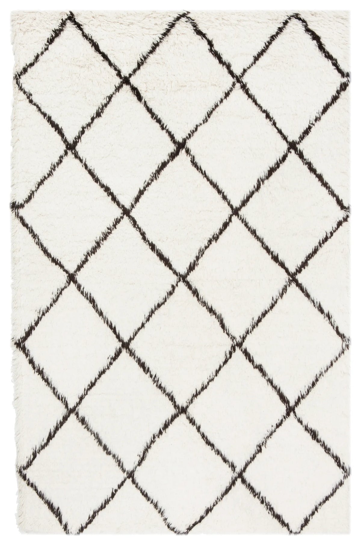 Safavieh Flokati 4'-0" x 6'-0" Rug in Ivory / Brown