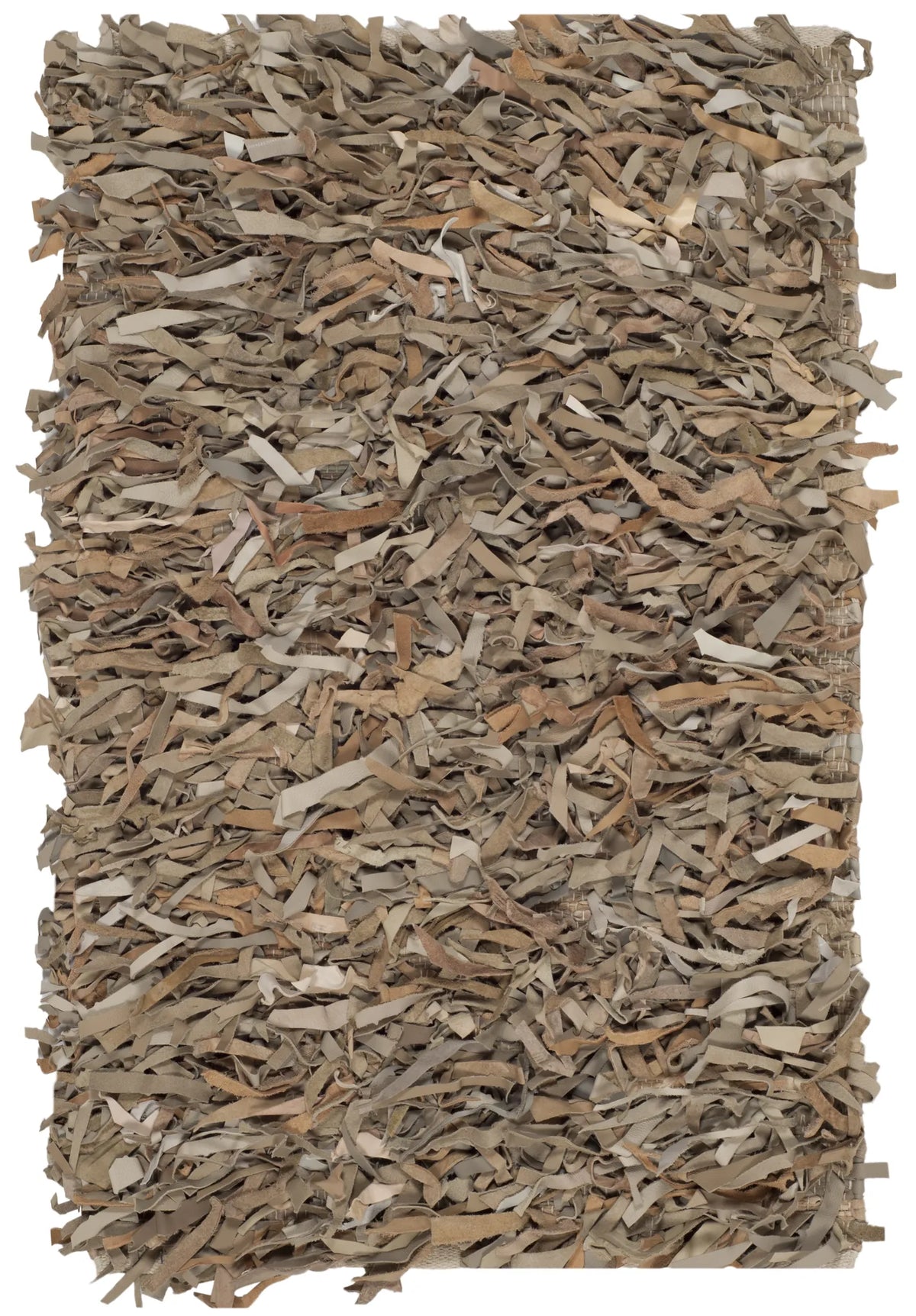 Safavieh Leather Shag 2'-0" x 3'-0" Rug in Beige