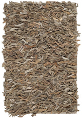 Safavieh Leather Shag 2'-0" x 3'-0" Rug in Beige