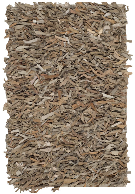 Safavieh Leather Shag 2'-0" x 3'-0" Rug in Beige
