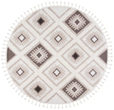 Safavieh Moroccan Tassel Shag 6'-7" x 6'-7" Rug in Ivory / Brown