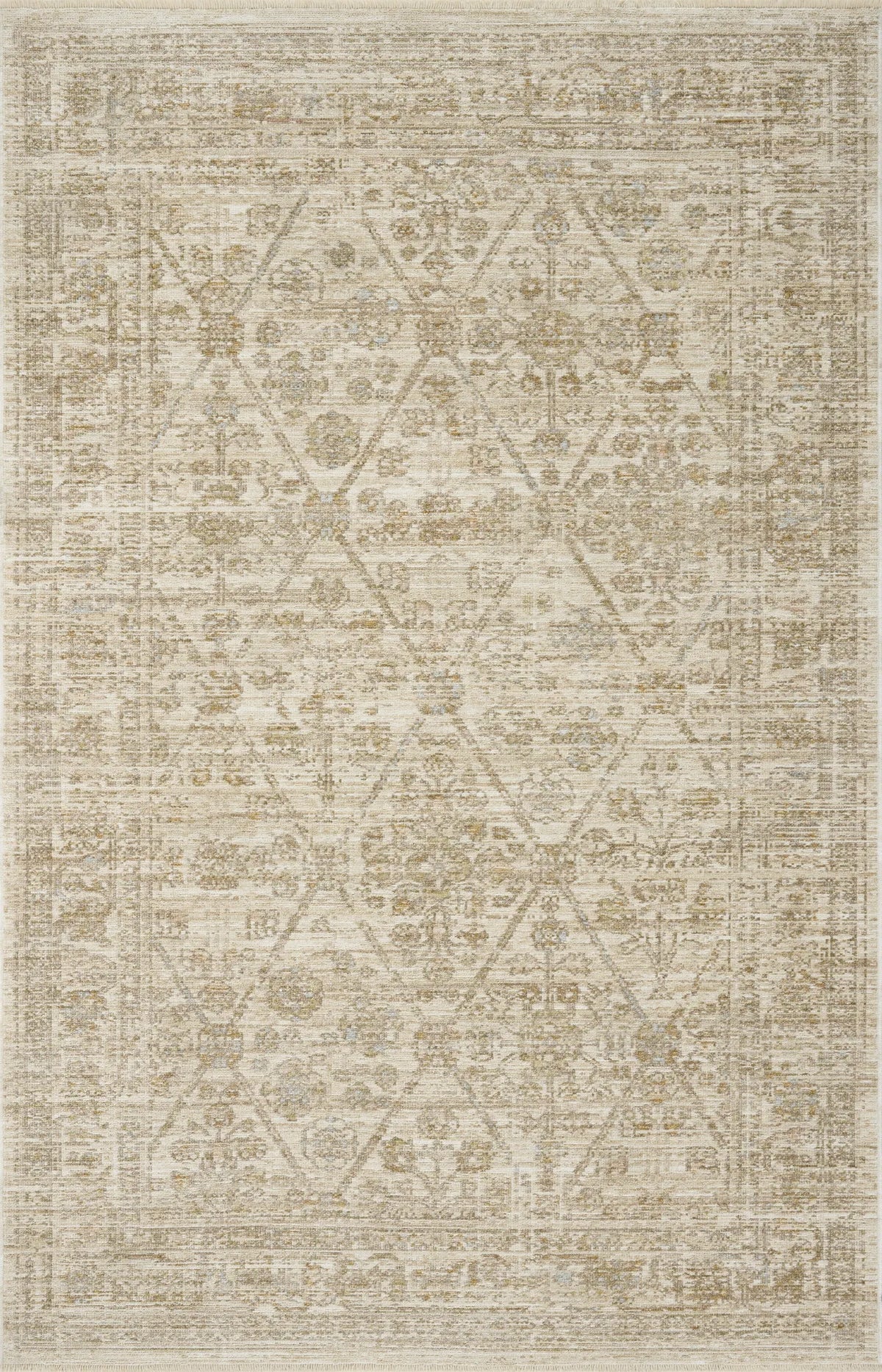 Loloi Elora ELR-01 Traditional Power Loomed Ivory, Multi Rug - main flat
