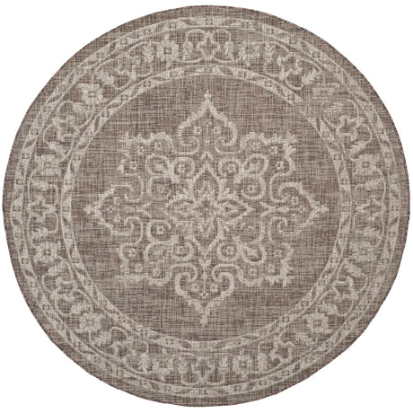 Safavieh Courtyard 6'-7" x 6'-7" Rug in Brown / Beige
