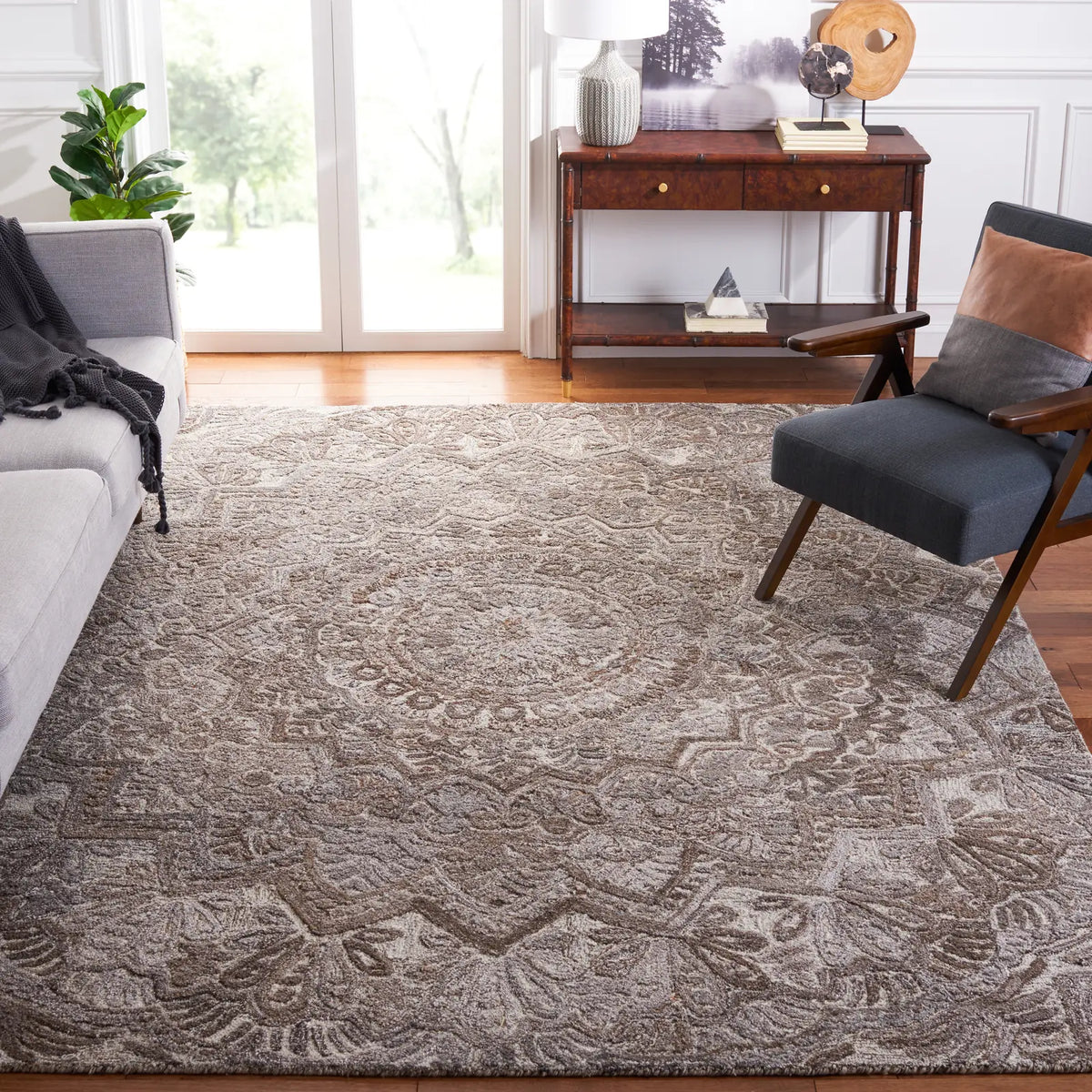 Safavieh Marquee 10'-0" x 14'-0" Rug in Grey / Ivory