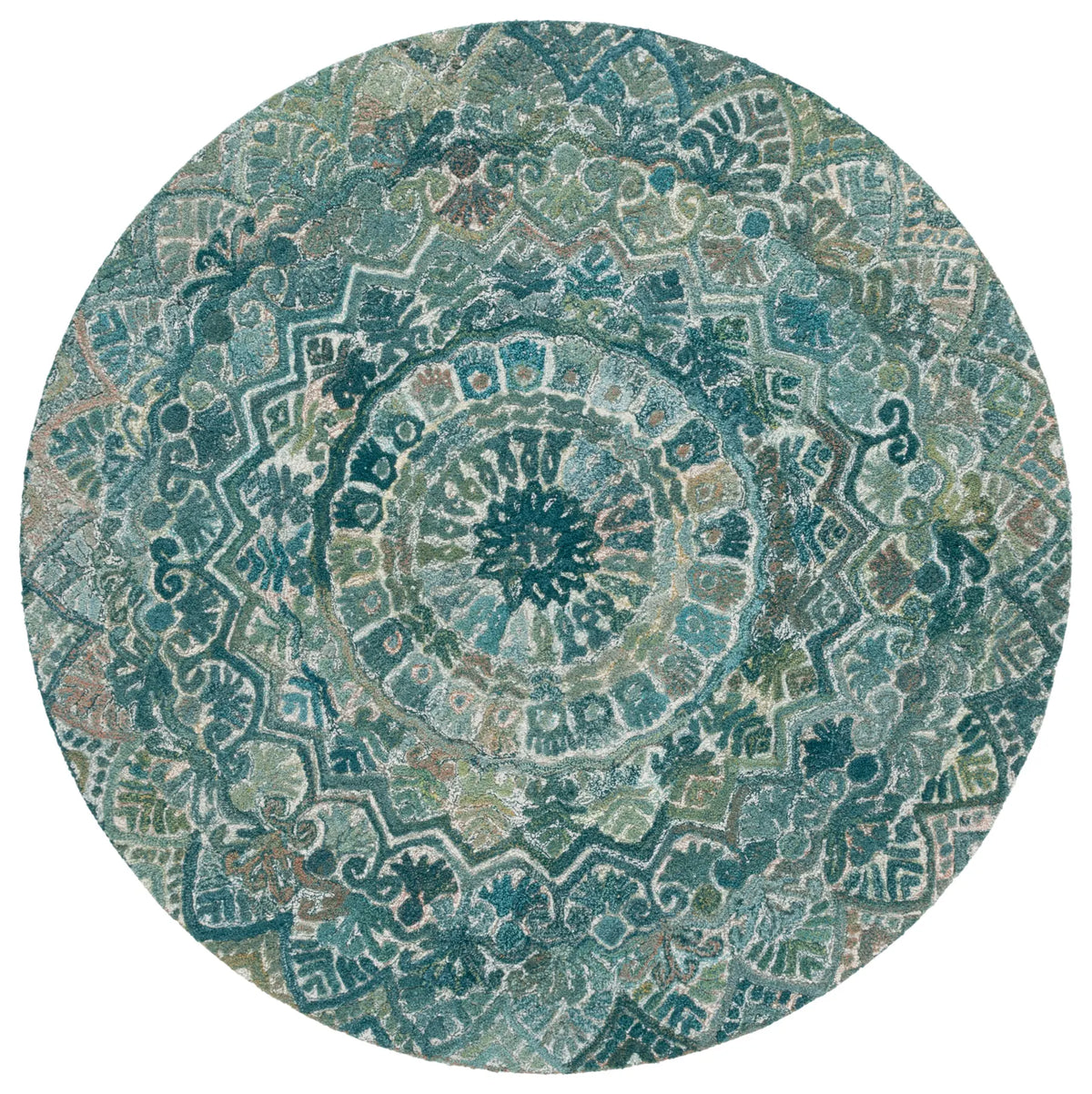 Safavieh Marquee 6'-0" x 6'-0" Rug in Aqua / Green