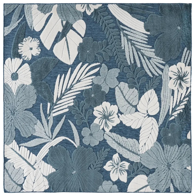 Safavieh Cabana 6'-7" x 6'-7" Rug in Blue / Ivory