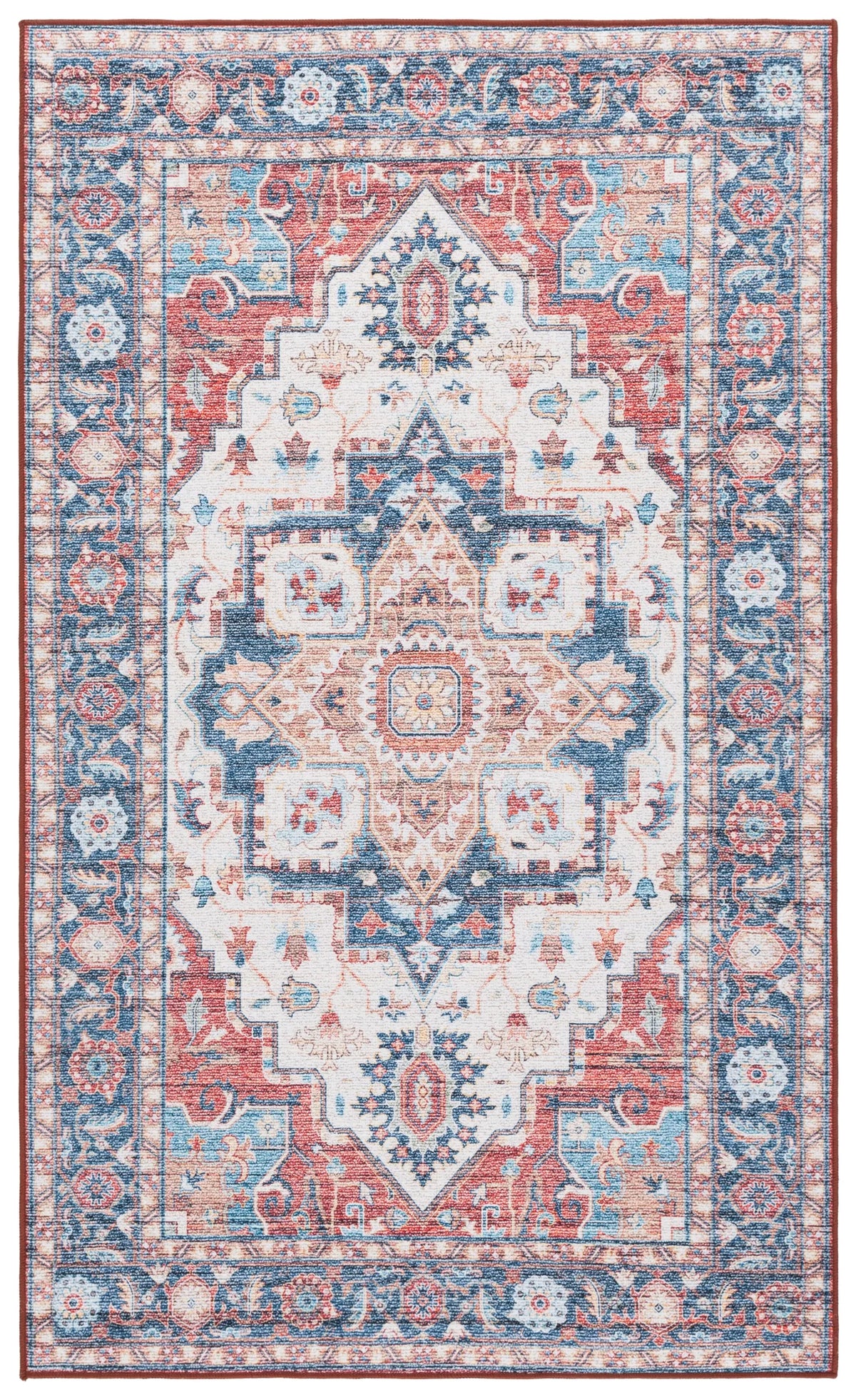 Safavieh Tucson 3'-0" x 5'-0" Rug in Rust / Blue