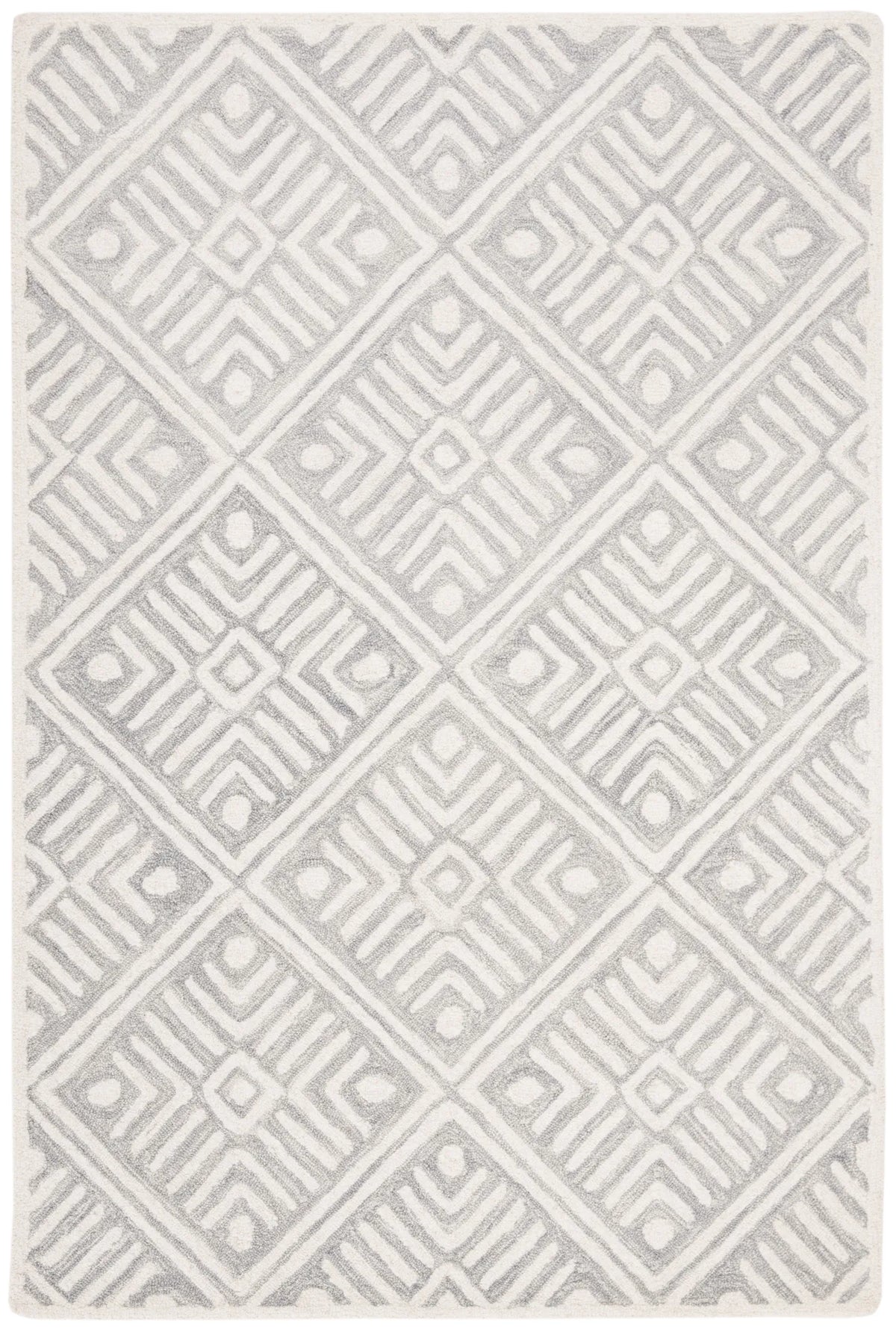 Safavieh Micro-Loop 4'-0" x 6'-0" Rug in Grey / Ivory