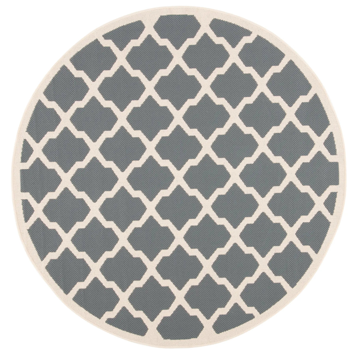 Safavieh Courtyard 5'-3" x 5'-3" Rug in Anthracite / Beige