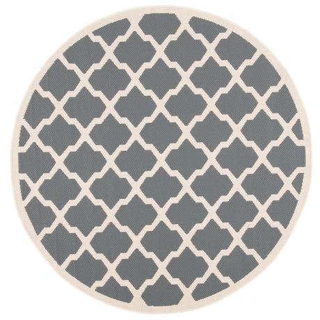 Safavieh Courtyard 5'-3" x 5'-3" Rug in Anthracite / Beige
