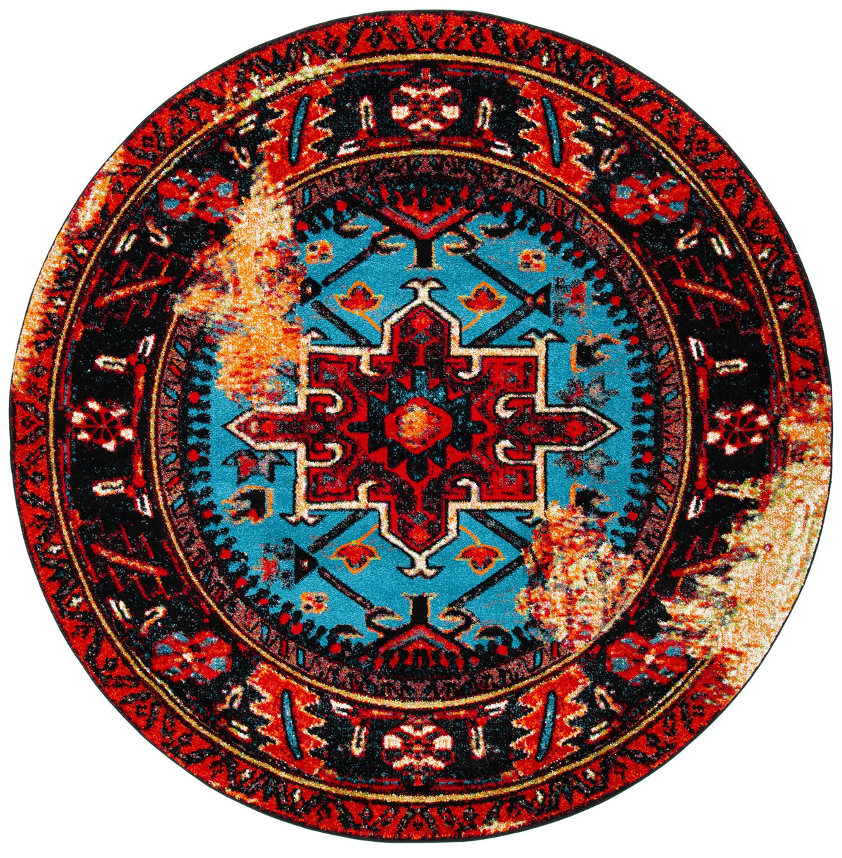 Safavieh Vintage Hamadan 10'-0" x 10'-0" Rug in Red / Light Blue