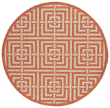 Safavieh Courtyard 6'-7" x 6'-7" Rug in Terracotta / Cream