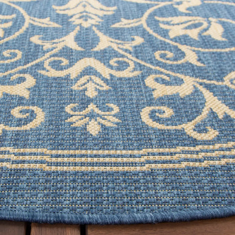 Safavieh Courtyard 5'-3" x 5'-3" Rug in Blue / Natural