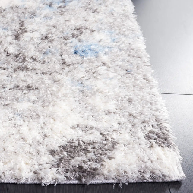 Safavieh Lindsay Shag 4'-0" x 6'-0" Rug in Grey / Blue Ivory