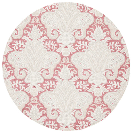 Safavieh Micro-Loop 5'-0" x 5'-0" Rug in Pink / Beige