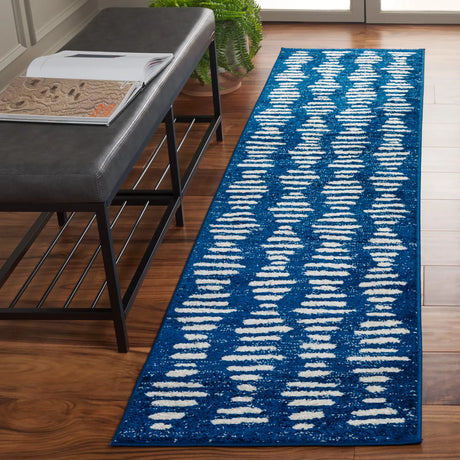 Safavieh Tulum 2'-0" x 8'-0" Rug in Navy / Ivory