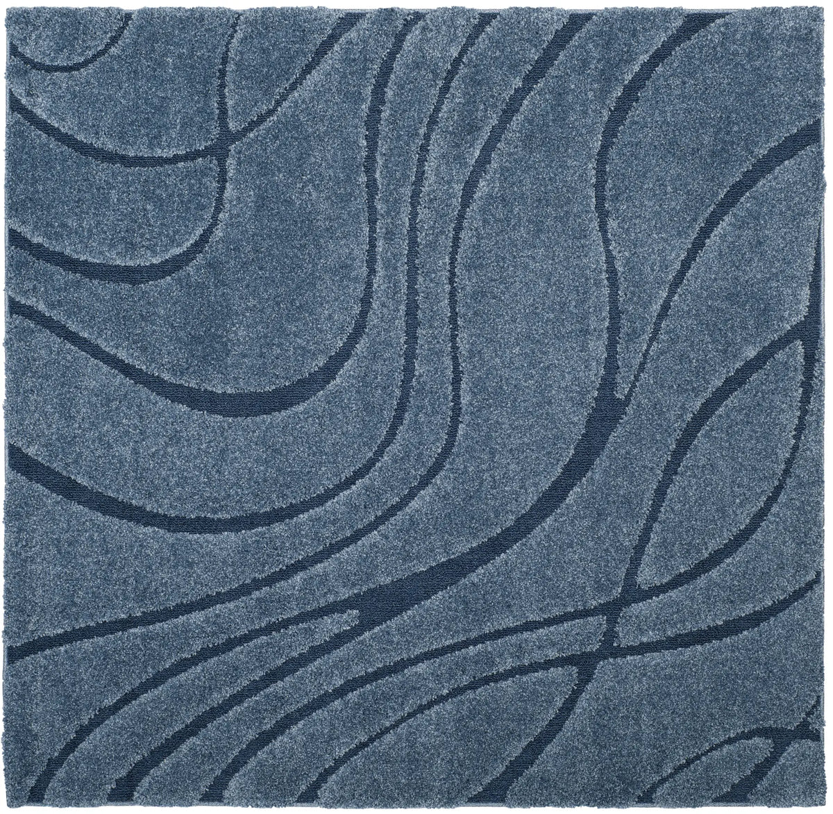 Safavieh Florida Shag 6'-7" x 6'-7" Rug in Light Blue / Blue