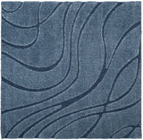 Safavieh Florida Shag 6'-7" x 6'-7" Rug in Light Blue / Blue