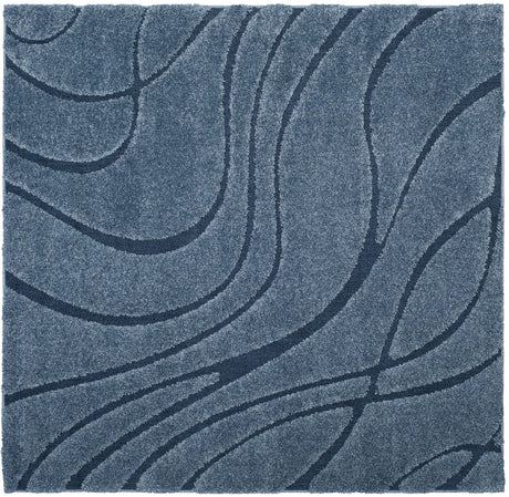Safavieh Florida Shag 6'-7" x 6'-7" Rug in Light Blue / Blue