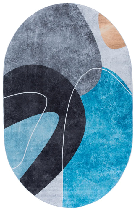 Safavieh Tacoma 5'-0" x 8'-0" Rug in Dark Grey / Turquoise