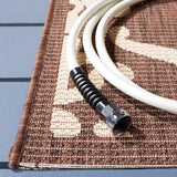 Safavieh Courtyard 4'-0" x 5'-7" Rug in Chocolate / Natural