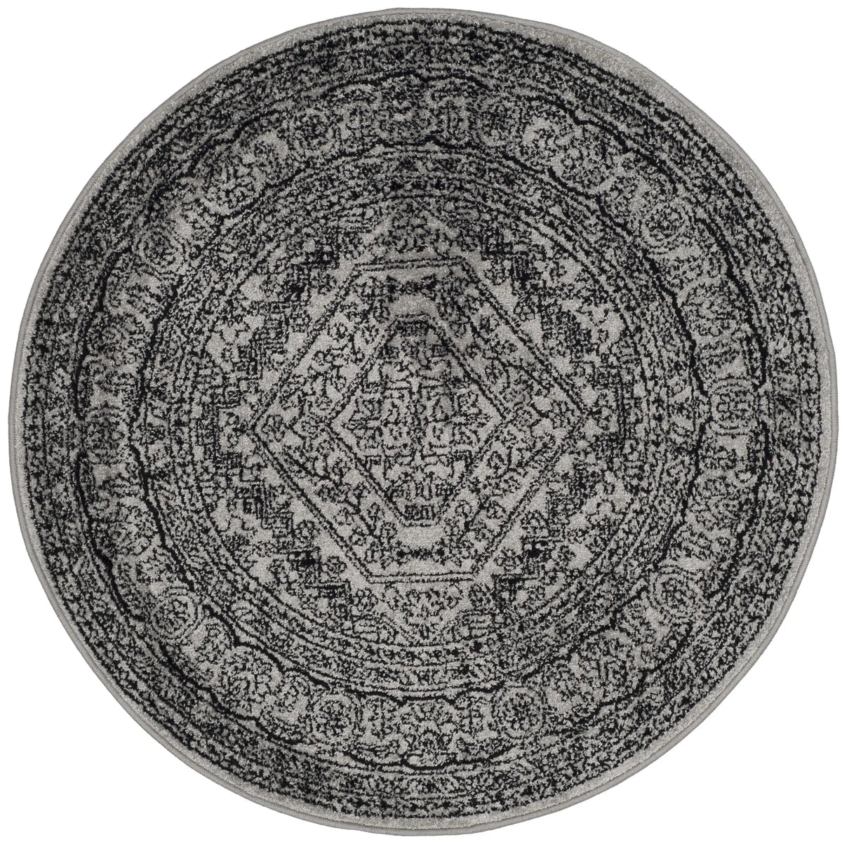 Safavieh Adirondack 4'-0" x 4'-0" Rug in Silver / Black