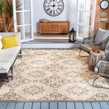 Safavieh Courtyard 6'-7" x 9'-6" Rug in Anthracite / Light Grey
