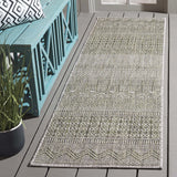 Safavieh Courtyard 2'-3" x 8'-0" Rug in Grey / Olive Green