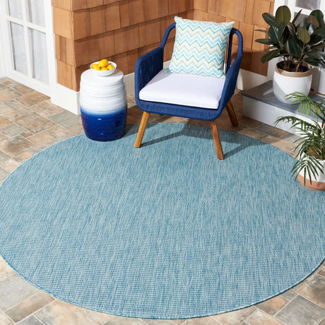 Safavieh Courtyard 6'-7" x 6'-7" Rug in Aqua / Aqua